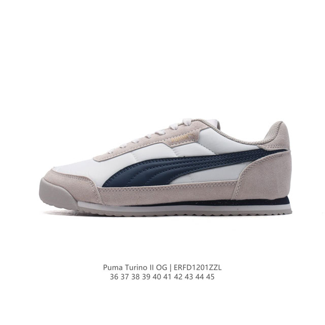 Puma 彪马 Turino Ii Og 男女款运动休闲跑步鞋，设计灵感汲取于足球运动，名字中的turino源自意大利名称都灵。Softfoam鞋垫加持，以记忆