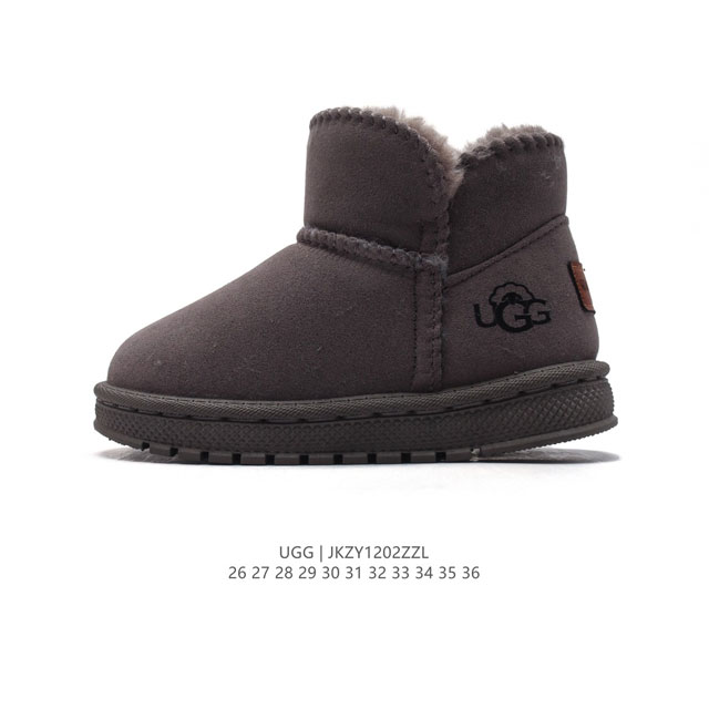 童鞋 Ugg 中帮靴子 儿童雪地靴 俏皮可爱的百变造型， 美国轻奢品牌ugg 平底系列冬季羊毛一体雪地休闲保暖毛毛家居包头棉鞋。官方同步包装 检验标 材料采用原