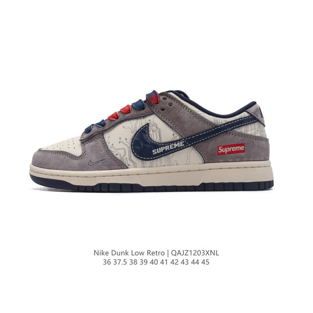 公司级 耐克 Nike Dunk Low Retro 运动鞋复古板鞋。作为 80 年代经典篮球鞋款，起初专为硬木球场打造，后来成为席卷街头的时尚标杆，现以经典细