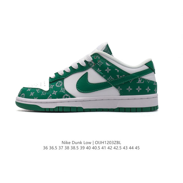 公司级 头层皮 耐克 Nike Dunk Low 运动鞋复古板鞋 路易威登联名 作为 80 年代经典篮球鞋款，起初专为硬木球场打造，后来成为席卷街头的时尚标杆，