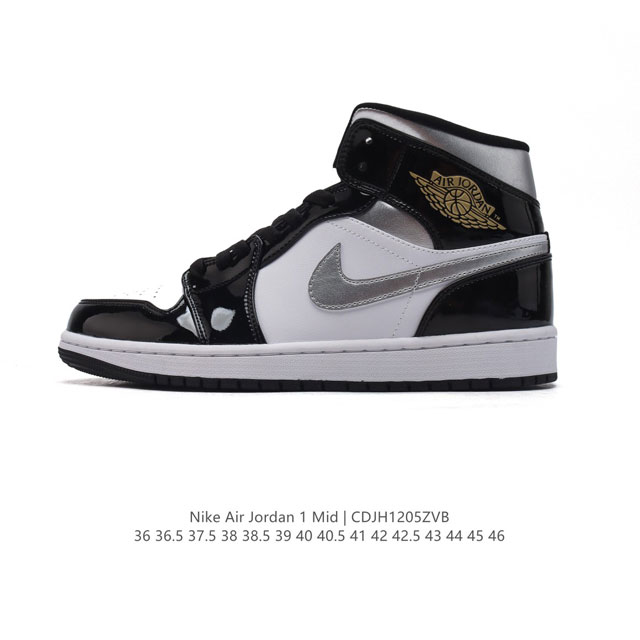 耐克 Nike Air Jordan 1 Mid 男女子篮球鞋时尚轻盈板鞋aj1乔1运动鞋 乔丹一代 高帮复古休闲篮球鞋 。Air Jordan 1 Mid 搭