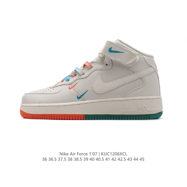 公司级 Nk Air Force 1'07 Mid Af1耐克 空军一号 Af1 中帮 魔术贴 厚底增高运动板鞋 原楦头原纸板 打造纯正空军版型。专注外贸渠道