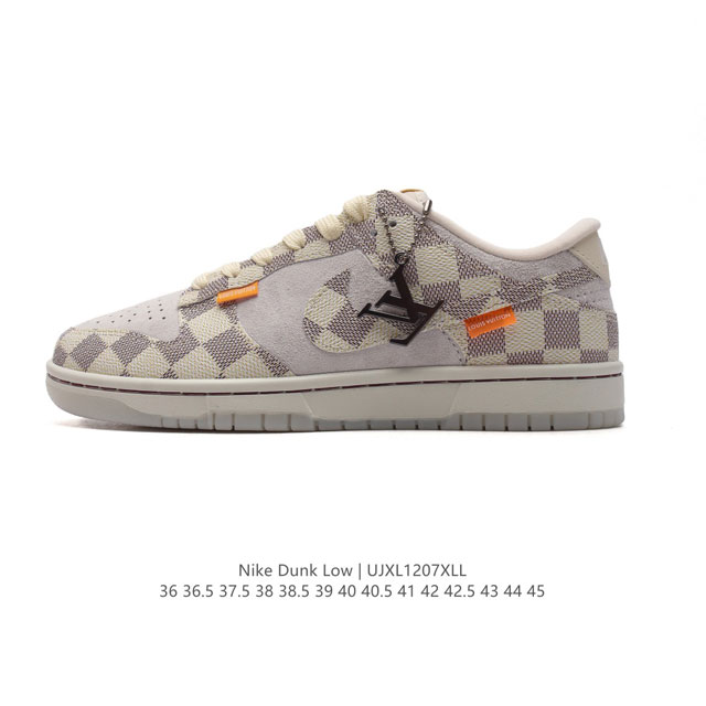 公司级 耐克 Nike Dunk Low Retro 运动鞋复古板鞋 路易威登联名。作为 80 年代经典篮球鞋款，起初专为硬木球场打造，后来成为席卷街头的时尚标