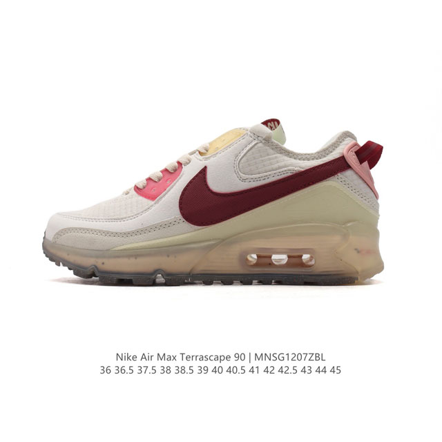 公司级 耐克nike Air Max Terrascape 90 复古休闲运动鞋厚底增高气垫缓震男女跑步鞋 。革新外底设计，打造出众造型；半透明 Nike Gr