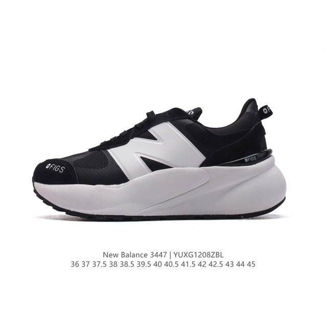 公司级new Balance Nb3447 新百伦织物层牛皮防滑减震透气舒适耐磨减震低帮厚底增高休闲运动老爹鞋。 货号: U3447La 尺码: 36 37 3