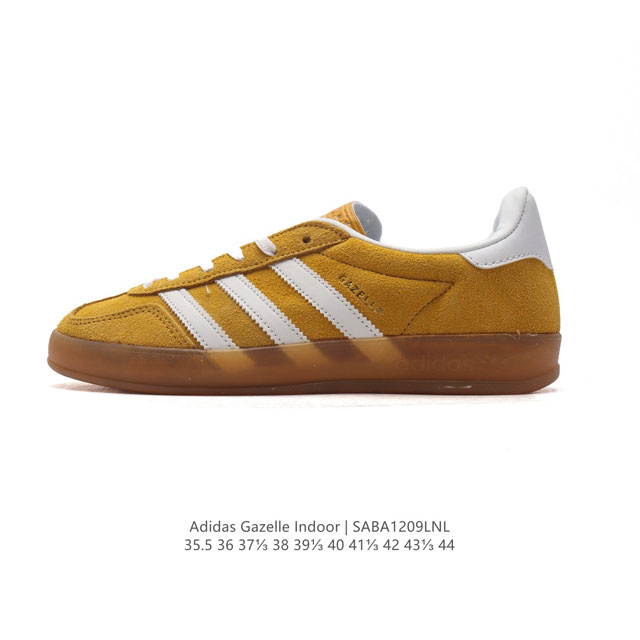 双十二福利阿迪达斯 Adidas Originals Gazelle Indoor复古三叶草防滑透明橡胶板鞋经典运动鞋。这款经典鞋,忠于原版设计,缀撞色三条纹和