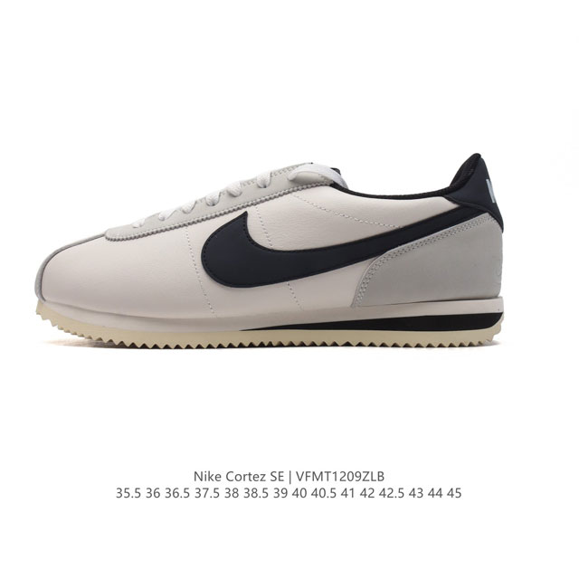 新款 耐克 Nk Classic Cortez Leather 阿甘复古初代皮革运动慢跑鞋。Nike Classic Cortez 鞋款是 Nike 元年款跑步