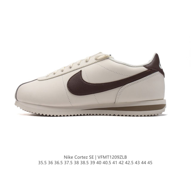 新款 耐克 Nk Classic Cortez Leather 阿甘复古初代皮革运动慢跑鞋。Nike Classic Cortez 鞋款是 Nike 元年款跑步