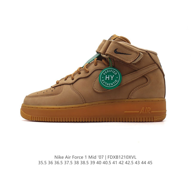 公司级 附赠送logo清洁刷 Af1耐克 Nike Air Force 1 ‘07 空军一号小白鞋 中帮 魔术贴 厚底增高百搭休闲运动板鞋 原楦头原纸板 打造纯