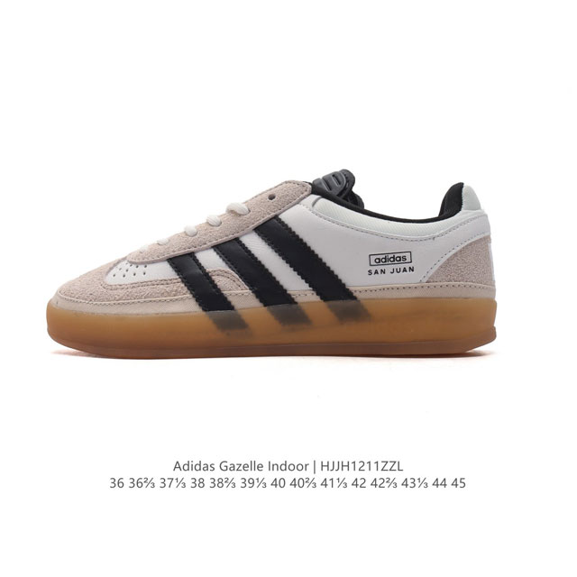 公司级 阿迪达斯 Adidas Originals Gazelle Indoor复古三叶草防滑透明橡胶板鞋经典运动鞋。这款经典鞋,忠于原版设计,缀撞色三条纹和鞋