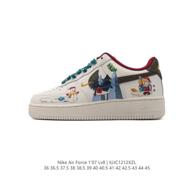 公司级 Af1耐克 圣诞节限定 Nike Air Force 1 ‘07 Low 空军一号 厚底增高百搭运动板鞋 原楦头原纸板 打造纯正空军版型，专注外贸渠道