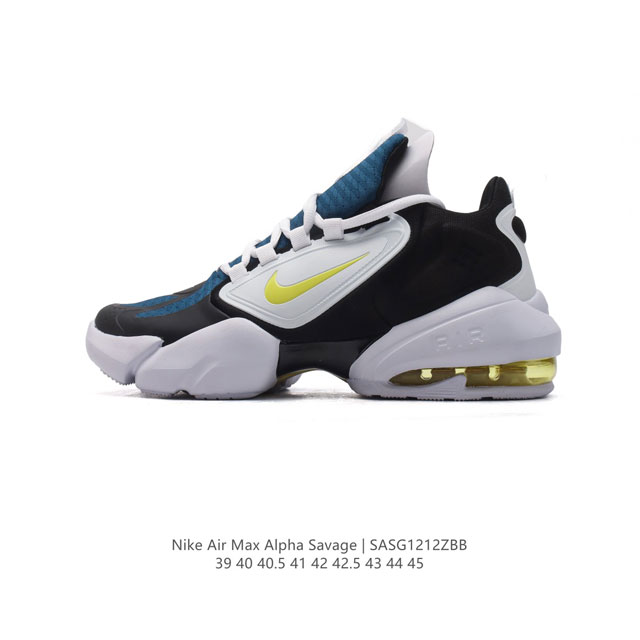 公司级 真标 Nike耐克air Max Alpha Savage 男士运动气垫缓震跑步鞋 厚底增高老爹鞋。Nike推出的这款男士跑鞋，其鞋面采用合成材质和织物