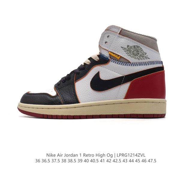 耐克 男女同款运动板鞋 Nike Air Jordan 1 Retro High Og 乔丹一代aj1 乔1 Aj1 篮球鞋复刻运动鞋。皮面高帮板鞋的设计灵感源