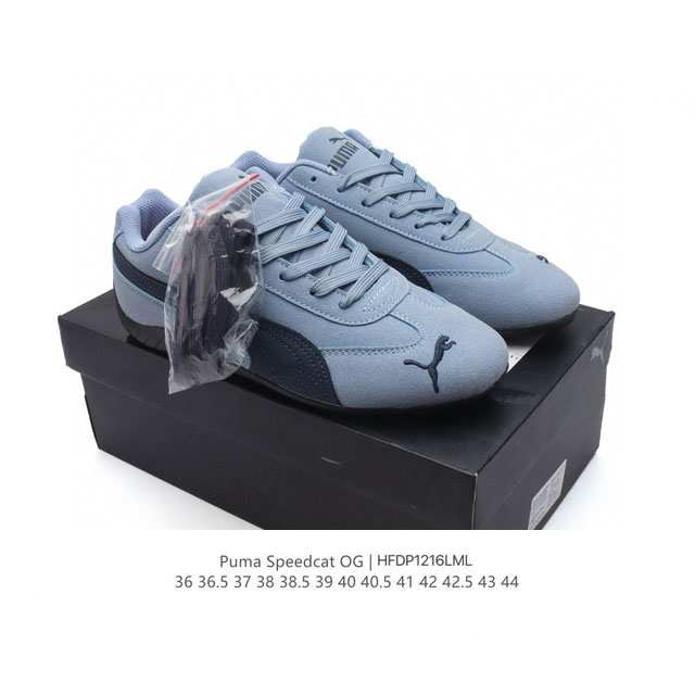 特价 Puma Speedca Og 彪马极速赛车系列低帮德训风拼接复古百搭休闲运动赛车鞋 鞋款从 、 年代赛车手所穿的防火赛车鞋为原型，鞋身线条模仿了赛车的流