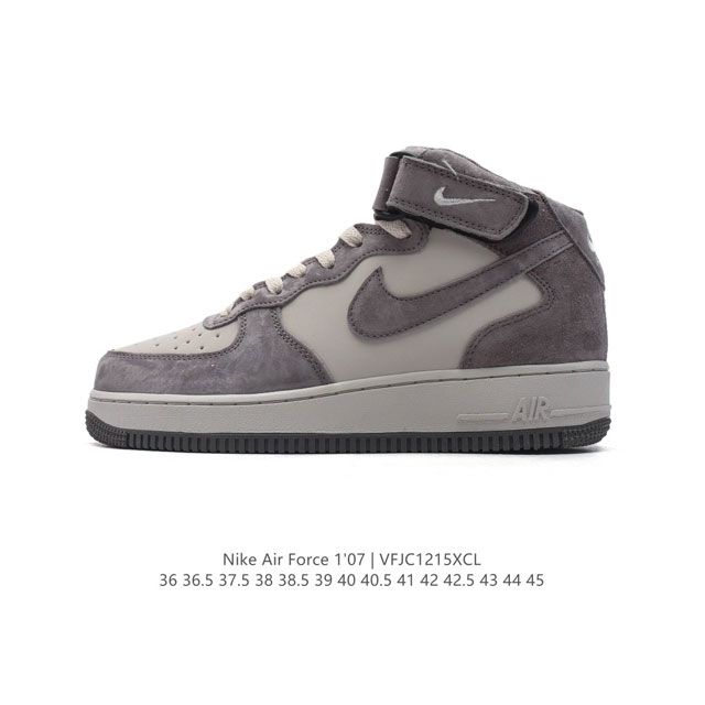 公司级 Nk Air Force 1'07 Mid Af1耐克 空军一号 Af1 中帮 魔术贴 厚底增高运动板鞋 原楦头原纸板 打造纯正空军版型。专注外贸渠道