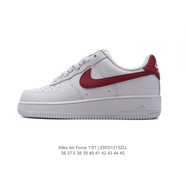 耐克 Nike Air Force 1 '07 Low 空军一号含气垫 小白鞋 低帮百搭厚底增高休闲运动板鞋。柔软、弹性十足的缓震性能和出色的中底设计，横跨复古