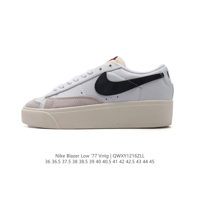 耐克 Nike Blazer Low '77 Vntg 男女子运动鞋 重现低调风格和经典篮球外观，依托经典简约魅力和舒适性能，备受街头时尚赞誉。华美翻毛皮细节、