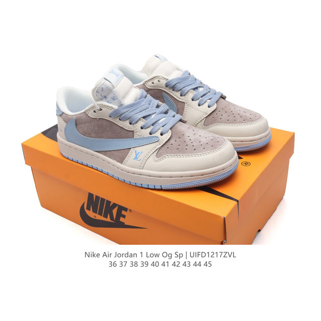 真标 耐克 Nike Air Jordan 1 Low Og Sp Military Blue Aj1乔1倒勾低帮篮球鞋 Aj1 乔丹1代 Aj1 乔1 路易威