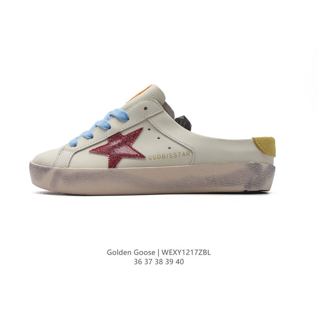 公司级 Golden Goose Deluxe Brand Sstar来自意大利ggdb脏出天际的小脏鞋 包头半拖运动鞋 潮复古板鞋 一脚蹬休闲拖鞋，宋仲基欧巴