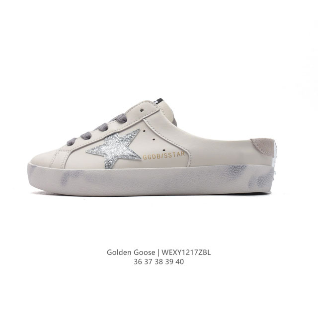 公司级 Golden Goose Deluxe Brand Sstar来自意大利ggdb脏出天际的小脏鞋 包头半拖运动鞋 潮复古板鞋 一脚蹬休闲拖鞋，宋仲基欧巴