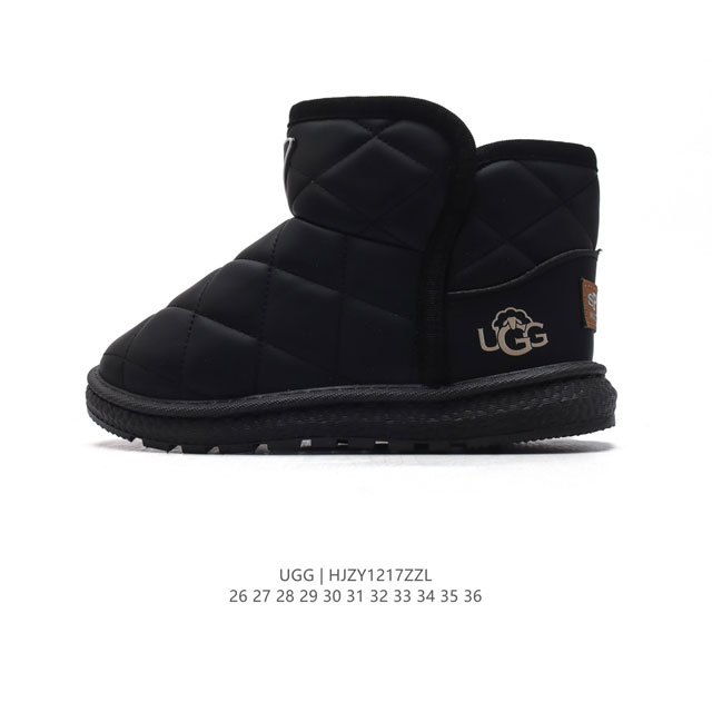 童鞋 Ugg 中帮靴子 儿童雪地靴 俏皮可爱的百变造型， 美国轻奢品牌ugg 平底系列冬季羊毛一体雪地休闲保暖毛毛家居包头棉鞋。官方同步包装 检验标 材料采用原