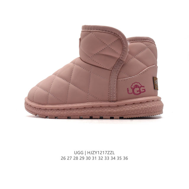 童鞋 Ugg 中帮靴子 儿童雪地靴 俏皮可爱的百变造型， 美国轻奢品牌ugg 平底系列冬季羊毛一体雪地休闲保暖毛毛家居包头棉鞋。官方同步包装 检验标 材料采用原