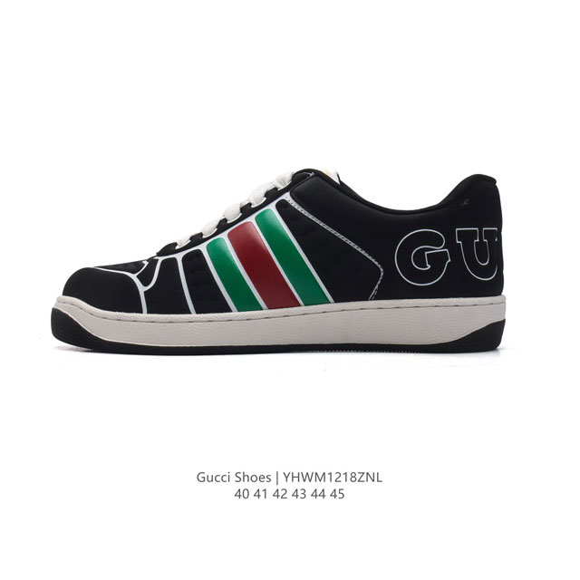 公司级 Gucci 古驰奢侈品男运动板鞋休闲鞋子 Gucci Tennis 1977老花鞋，经典耐穿，复古感满满的gucci板鞋 胶底 经典爆款。经典款的鞋子是