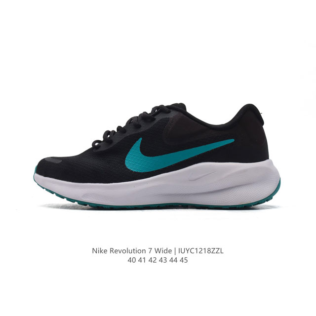 耐克 Nike Revolution 7 Wide 公路跑步鞋 宽版 厚底增高老爹鞋透气网面运动鞋。采用柔软缓震设计，具有出色支撑力，为你开启跑步新境界。这款公