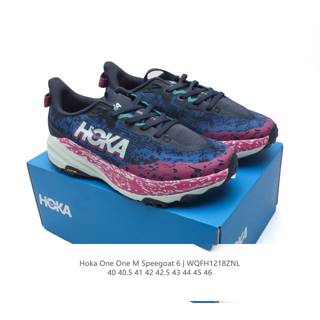 公司级 Hoka One One Speedgoat 6 飞速羚羊6 飞速羚羊系列的第六代越野跑鞋男女士运动鞋，鞋款采用动态鞋面与内部支撑系统，并搭载hoka久