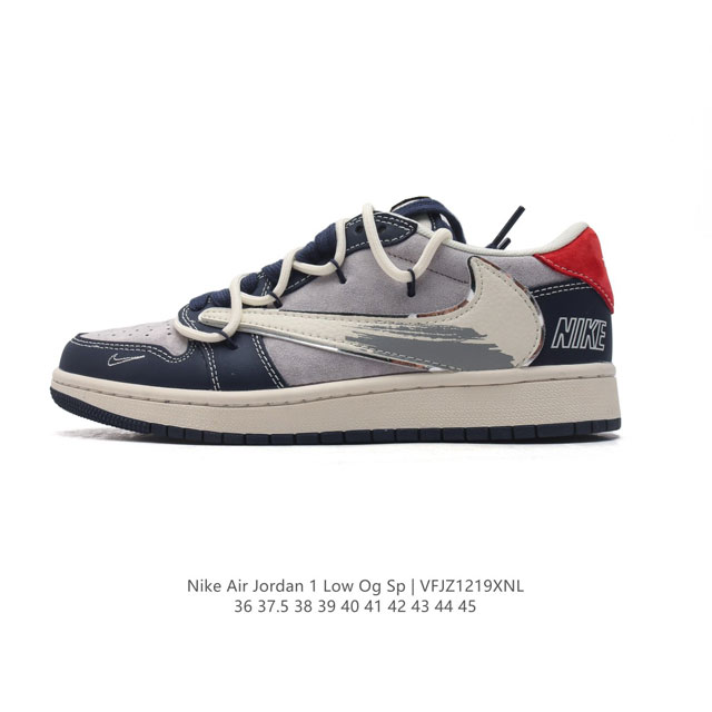 公司级 真标 耐克 Nike Air Jordan 1 Low Og Sp Military Blue Aj1乔1 解构绑带 双鞋带 倒勾低帮篮球鞋 Aj1 乔