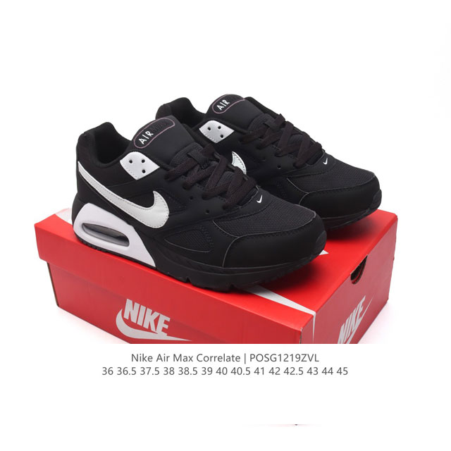 公司级 耐克 Nike Air Max Correlate 气垫缓震耐磨运动鞋时尚潮流休闲透气跑步鞋，选用网眼鞋面，脚感舒适透气。鞋舌、鞋侧及后跟处饰有品牌标识