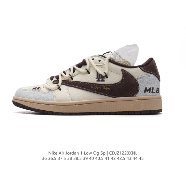 公司级 真标 耐克 Nike Air Jordan 1 Low Og Sp Military Blue Aj1乔1 解构绑带 双鞋带 Mlb 联名 倒勾低帮篮球