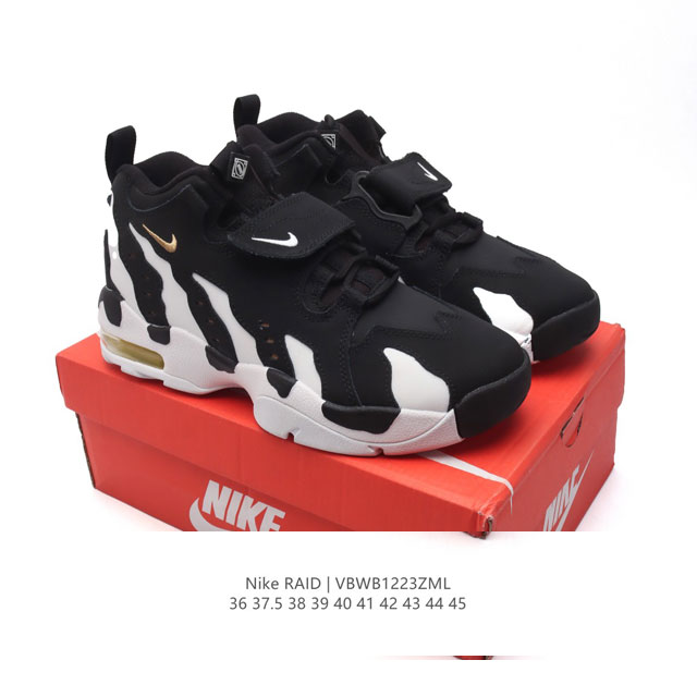 新品公司级 Nike耐克 Air Raid 男女子同款 中帮耐磨训练运动实战篮球鞋 织物合成革 舒适百搭 气垫缓震减震防滑耐磨包裹性支撑轻便 中帮 复古篮球鞋