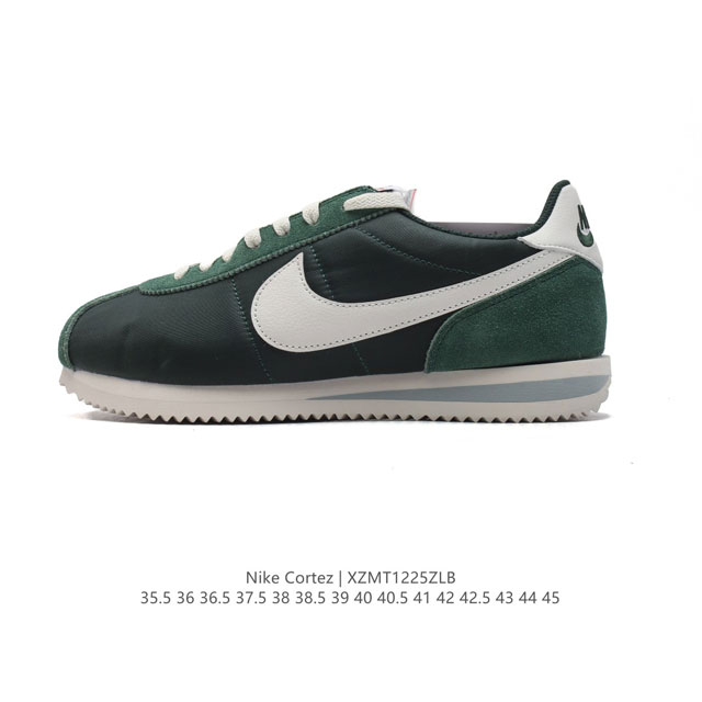 Nike Classic Cortez Nylon 耐克阿甘鞋男女子运动鞋。秉承元年款经典风格，糅合防水鞋面设计，令双足保持干爽舒适。防水锦纶鞋面强势抵御风雨侵