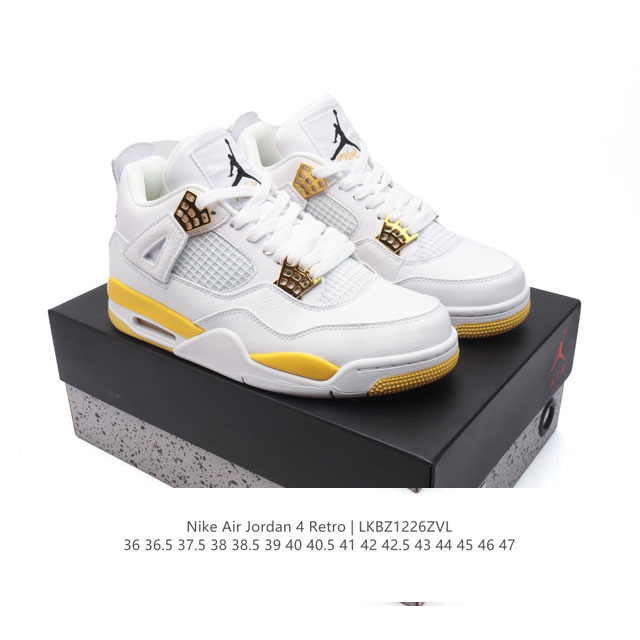 头层皮 耐克 Nike Air Jordan 4 Retro Og迈克尔 乔丹aj4代乔4 中帮复古休闲运动文化篮球鞋。秉承轻量化的速度型篮球鞋设计思想完成设计