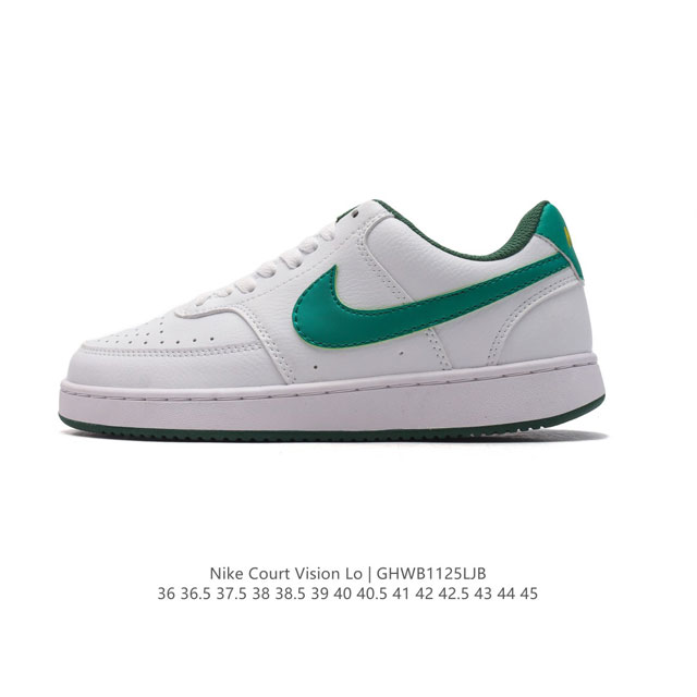 耐克nike Court Vision Low 校园风低帮复古篮球板鞋男女运动鞋。延续80年代复古篮球鞋，添加学院风细节。皮革组合鞋面，利落风格，重现复古篮球风