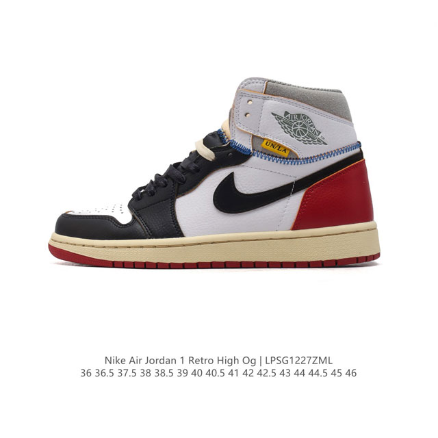 公司级耐克 Union X Air Jordan 1 Retro High Pk Nrg 高帮aj1 乔丹一代经典复古运动篮球板鞋 洛杉矶品牌union与jor