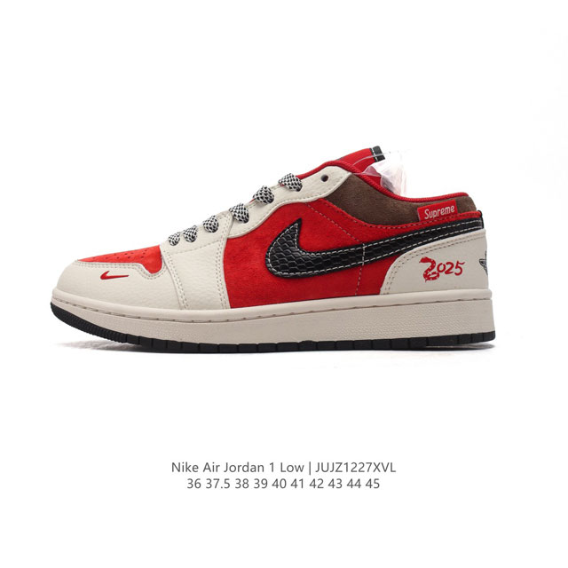 公司级 耐克 乔丹air Jordan 1 Low Aj1 乔1 乔丹1代aj1 低帮复古文化休闲运动篮球鞋 2025 新年红鞋子 蛇年限定复古板鞋。该鞋款从