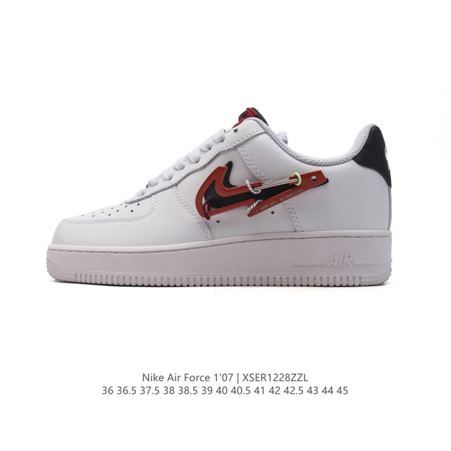 耐克nike Air Force 1 Low 空军一号 Af1 小白鞋 低帮百搭厚底增高休闲运动板鞋。柔软、弹性十足的缓震性能和出色的中底设计，横跨复古与现代的