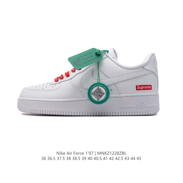 附赠送logo清洁刷 Af1耐克 Nike Air Force 1 ‘07 Low 空军一号 小白鞋 中国结鞋带 厚底增高百搭休闲运动板鞋 原楦头原纸板 打造纯