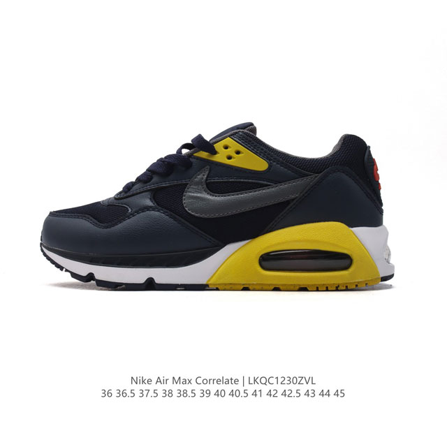 耐克 Nike Air Max Correlate 气垫缓震耐磨运动鞋时尚潮流休闲透气跑步鞋，选用网眼鞋面，脚感舒适透气。鞋舌、鞋侧及后跟处饰有品牌标识，简约大