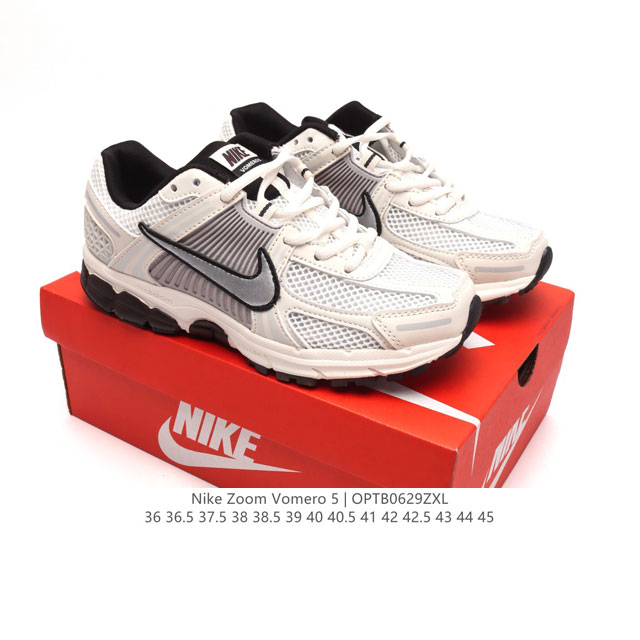 Nike 耐克夏季 Zoom Vomero 5 运动鞋休闲训练跑步鞋。Nike Zoom Vomero 5 男女子运动鞋妥帖包覆足部，提供透气支撑效果。耐穿材料