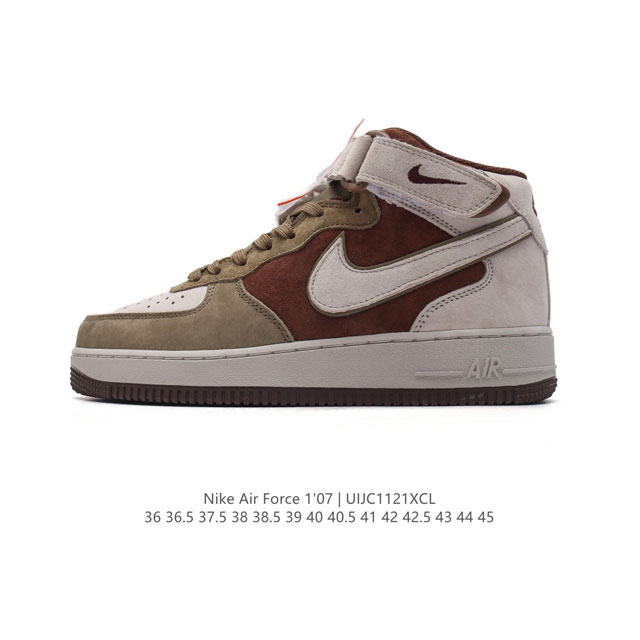 公司级 Nk Air Force 1'07 Mid Af1耐克 空军一号 Af1 中帮 魔术贴 厚底增高运动板鞋 原楦头原纸板 打造纯正空军版型。专注外贸渠道