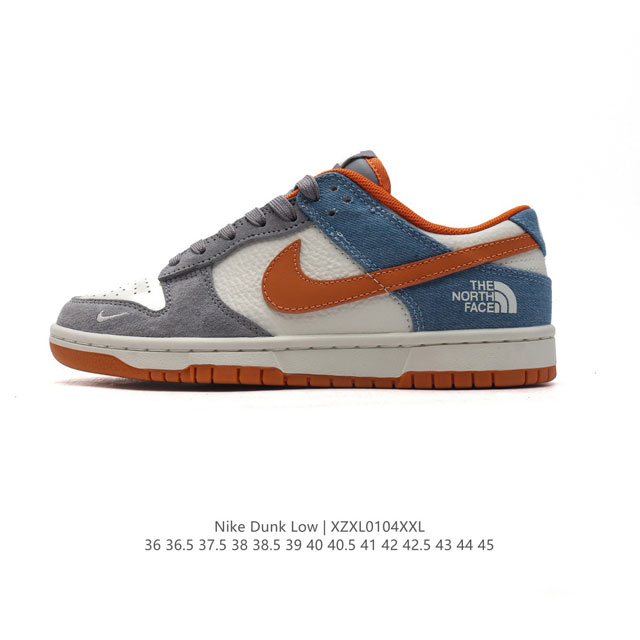 公司级 耐克 Nike Dunk Low Retro 运动鞋复古板鞋 北脸 北面联名。作为 80 年代经典篮球鞋款，起初专为硬木球场打造，后来成为席卷街头的时尚