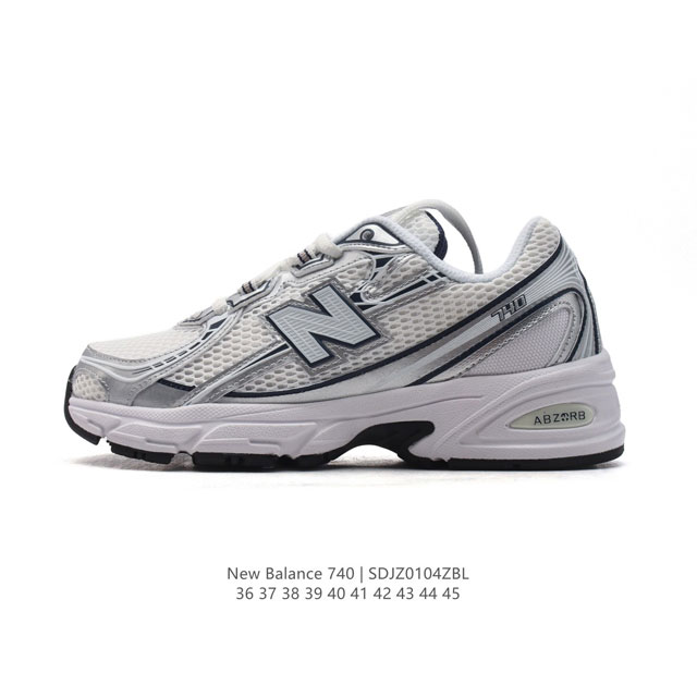 New Balance Mr740 Nb新百伦系列复古老爹风休闲运动慢跑鞋。采用轻质牛剖革拼接透气网眼衬垫织物鞋面材质 T-Beam大底提供足步弓支撑 保持步态