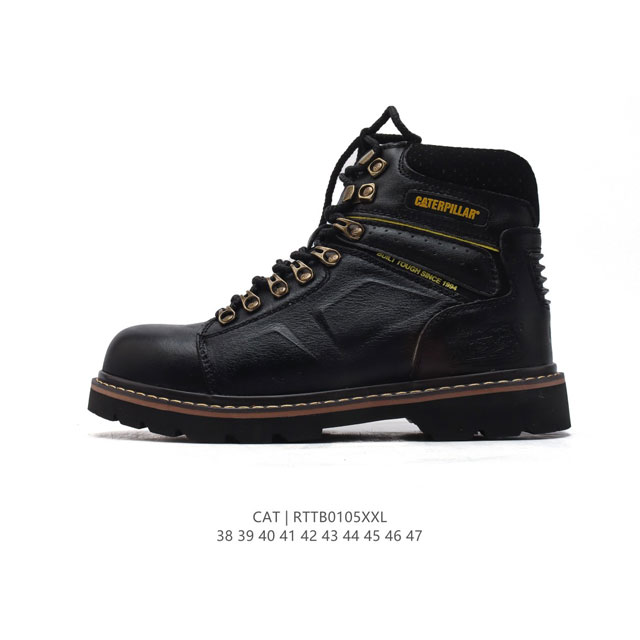 公司级 Cat Footwear Cat 卡特工装 休闲复古男鞋系列靴子 中高帮马丁靴 新款潮板鞋 专治各种不帅 鞋身轻便 舒适性相当不错 橡胶大底 上身随意搭