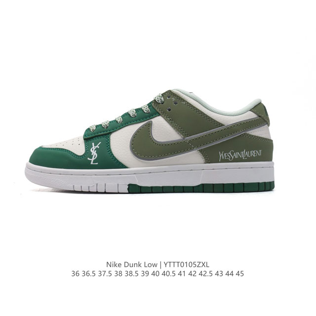 耐克 Nike Dunk Low Retro 运动鞋 经典复古板鞋 Ysl联名。作为 80 年代经典篮球鞋款，起初专为硬木球场打造，后来成为席卷街头的时尚标杆，