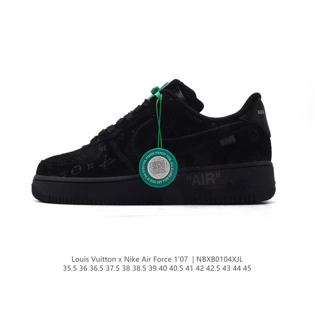 公司级 附赠送logo清洁刷 Af1耐克 Nike Air Force 1 ‘07 Low 空军一号 路易威登联名 厚底增高百搭休闲运动板鞋 原楦头原纸板 打造