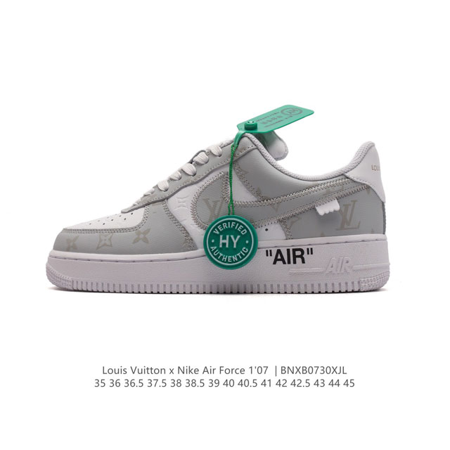 公司级 附赠送logo清洁刷 Af1耐克 Nike Air Force 1 ‘07 Low 空军一号厚底增高百搭休闲运动板鞋 路易威登联名 原楦头原纸板 打造纯