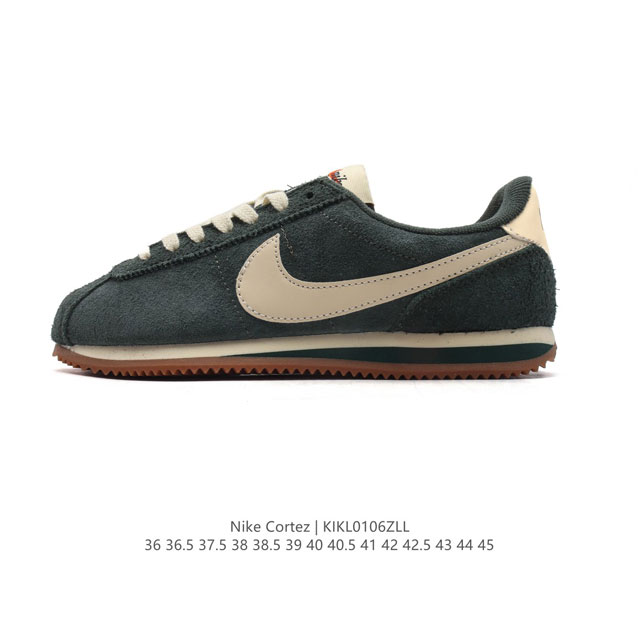 新款 耐克 Nk Classic Cortez Leather 阿甘复古初代皮革运动慢跑鞋。Nike Classic Cortez 鞋款是 Nike 元年款跑步